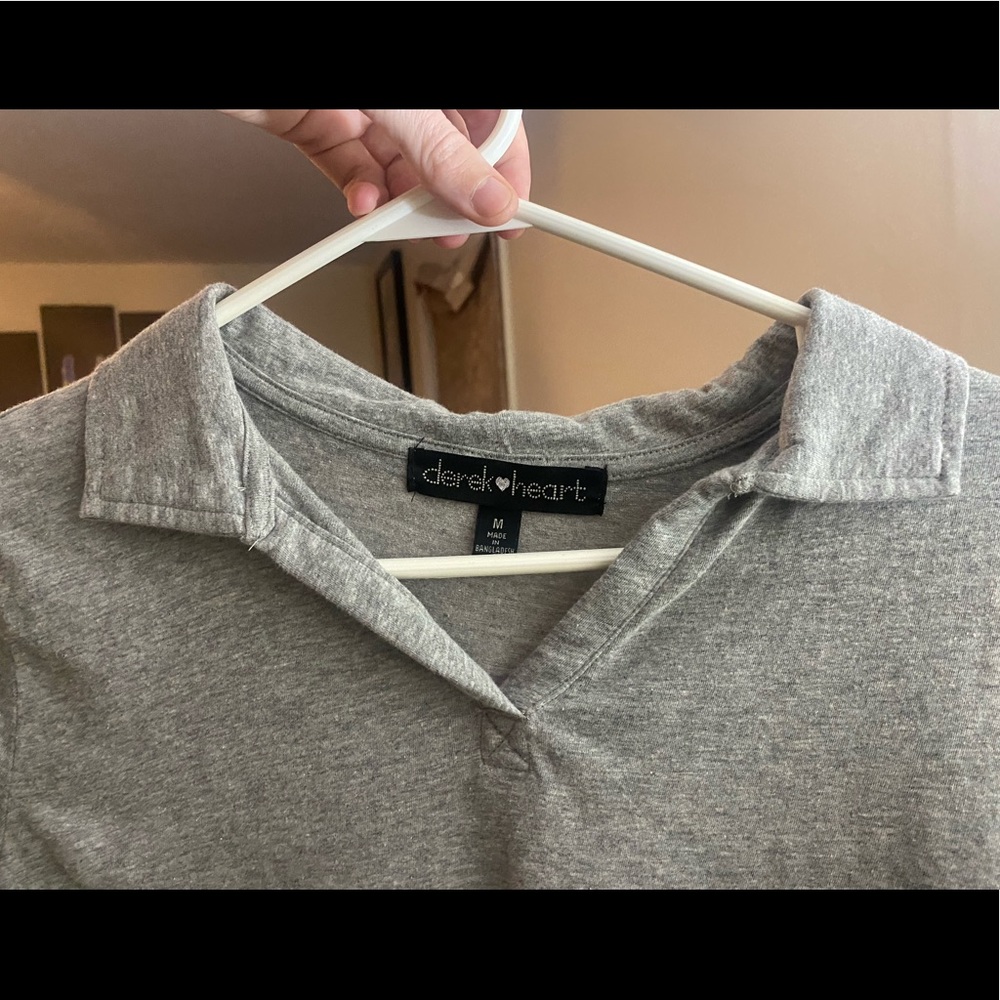 Rue 21 Gray Cropped Polo